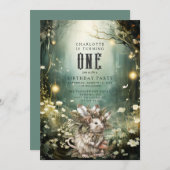 ワイルドワンエンチャント森マウス1st誕生日 招待状 (正面/裏面)