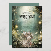 ワイルドワンエンチャント森マウス1st誕生日 招待状 (正面/裏面)