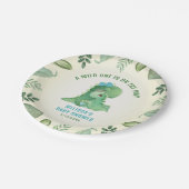 ワイルドワンオンザウィンド恐竜の青い男の赤ちゃん ペーパープレート (アングル)