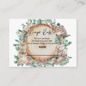 ワイルドワンオーストラリア動物かわいいおむつラッフル エンクロージャーカード (正面)