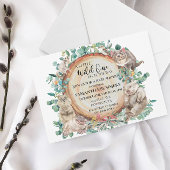 ワイルドワンオーストラリア動物可愛い赤ちゃんシャワー 招待状