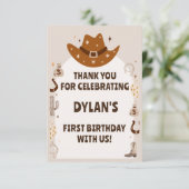 ワイルドワンカウボーイ誕生日 サンキューカード (スタンド正面)