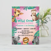 ワイルドワンカラフルジャングルボーイズ1st動物誕生日 招待状 (スタンド正面)
