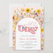 ワイルドワンカラフルワイルドフラワー1st誕生日 招待状 (正面)