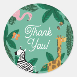 ワイルドワンカワイイパーティー動物 ラウンドシール