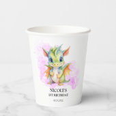 ワイルドワンカワイイベビードラゴンフェアリータリー1歳の誕生日 紙コップ (裏面)