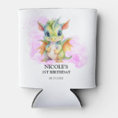 ワイルドワンカワイイベビードラゴンフェアリータリー1歳の誕生日 缶クーラー (正面)