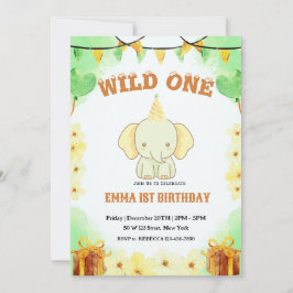 ワイルドワンカワイゾウ1歳招待状 招待状