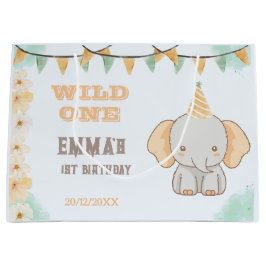 ワイルドワンカワイゾウ1歳 ラージペーパーバッグ