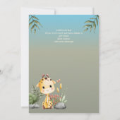 ワイルドワンカワイトラフサファリアニマルズ1st誕生日 招待状 (裏面)