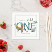 ワイルドワンカワイブルウッドランド動物1歳 スタンダードカクテルナプキン (インサイチュ)