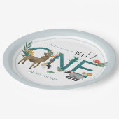 ワイルドワンカワイブルウッドランド動物1歳 ペーパープレート (アングル)