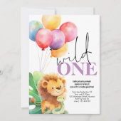 ワイルドワンカワイライオンスネーク1st誕生日パーティー 招待状 (正面)