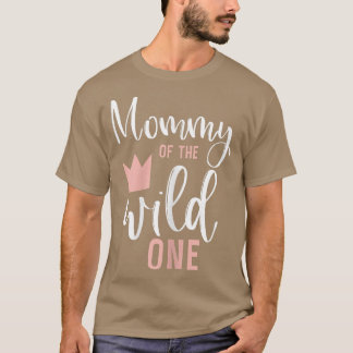 ワイルドワンガールの女性ママ1stバースデーピン tシャツ