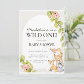 ワイルドワンガールウッドランドベビーシャワー招待状 招待状 (スタンド正面)