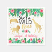 ワイルドワンガールズファースト誕生日パーティー スタンダードカクテルナプキン (正面)