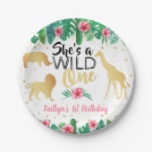 ワイルドワンガールズファースト誕生日パーティー ペーパープレート (正面)