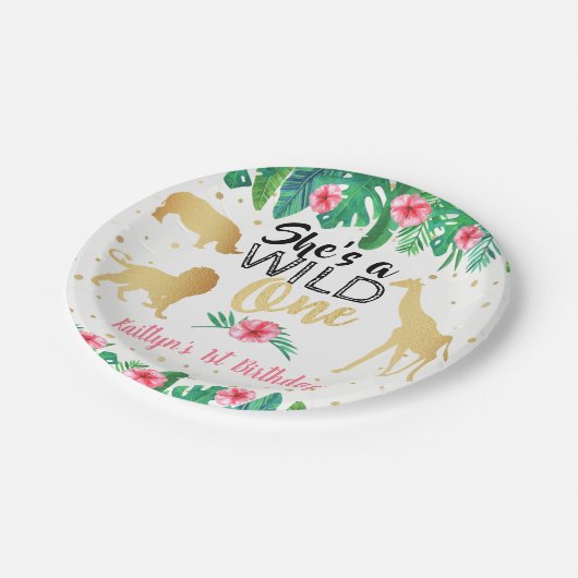 ワイルドワンガールズファースト誕生日パーティー ペーパープレート (アングル)