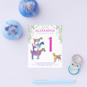 ワイルドワンガールズヤギ1st誕生日パーティー予算 チラシ (シングル)