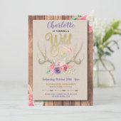 ワイルドワンガールズ〔雄ジカの〕枝角フラワーバースデーパーティー 招待状 (スタンド正面)