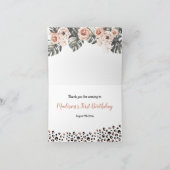 ワイルドワンガールヒョウ印刷ありがとう折り畳みカード サンキューカード (内部)