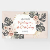 ワイルドワンガールヒョウ印刷誕生日ラージバナー 横断幕 (横)