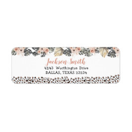 ワイルドワンガールヒョウ印刷誕生日住所 シール