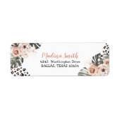 ワイルドワンガールヒョウ印刷誕生日住所 シール (正面)