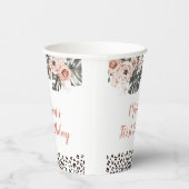 ワイルドワンガールヒョウ柄誕生日紙カップ 紙コップ (右)