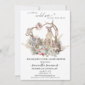 ワイルドワンガールピンクオーストラリア動物赤ちゃんシャワー 招待状 (正面)