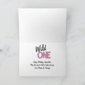 ワイルドワンガールファースト誕生日ジャングル動物写真 カード (内部)