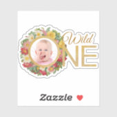 ワイルドワンガールフォトバラリースファースト誕生日 シール (シート)