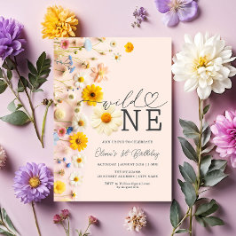 ワイルドワンガールワイルドフラワー1st誕生日 招待状