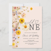 ワイルドワンガールワイルドフラワー1st誕生日 招待状 (正面)