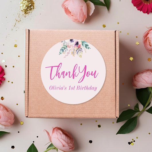 ワイルドワンガール初誕生日ありがとう ラウンドシール