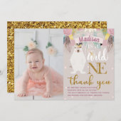 ワイルドワンガール誕生日サンキュー サンキューカード (正面/裏面)