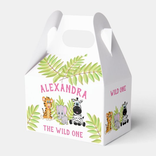 ワイルドワンガール1st誕生日の動物 フェイバーボックス (正面サイド)
