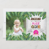 ワイルドワンガール1st誕生日パーティー写真の招待 招待状 (正面)