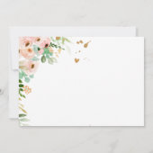 ワイルドワンガール1st誕生日招待状フローラピンク金ゴールド 招待状 (裏面)