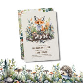 ワイルドワンキツネベビーウッドランド素朴動物 招待状