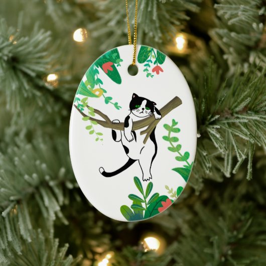 ワイルドワンキティキャットキットン誕生日招待状 セラミックオーナメント (ツリー)