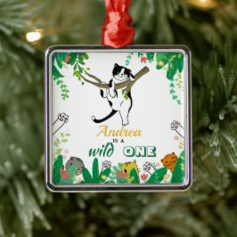 ワイルドワンキティキャットキットン誕生日招待状 メタルオーナメント