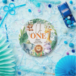 ワイルドワンキュートなサファリアニマルズ1歳の誕生日パーティー ペーパープレート