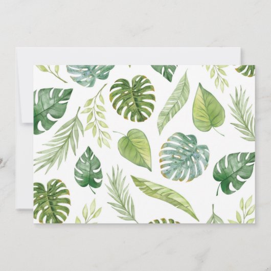 ワイルドワンキュートサファリアニマルズ誕生日招待状 招待状 (裏面)