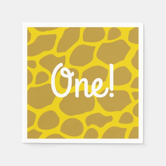 ワイルドワンキュートサファリ1st誕生日パーティーテーマ スタンダードカクテルナプキン (正面)