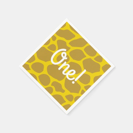 ワイルドワンキュートサファリ1st誕生日パーティーテーマ スタンダードカクテルナプキン (角)