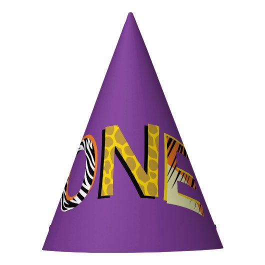 ワイルドワンキュートサファリ1st誕生日パーティーテーマ パーティーハット (正面)