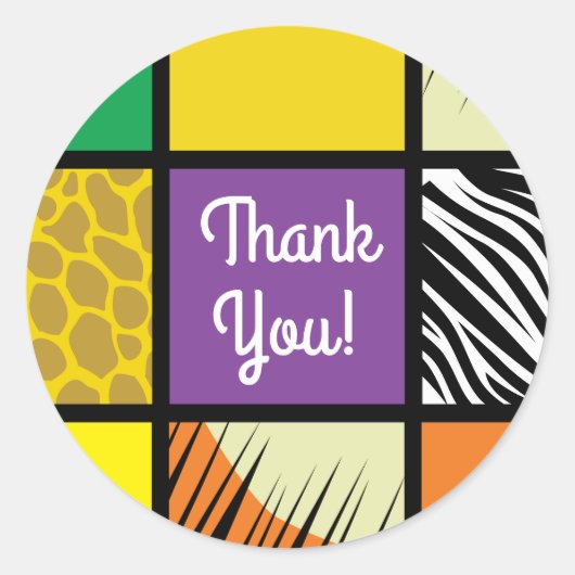 ワイルドワンキュートサファリ1st誕生日パーティーテーマ ラウンドシール (正面)