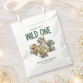 ワイルドワンキュート恐竜の最初の誕生日パーティー フェイバーバッグ (クリップ留めされた状態)