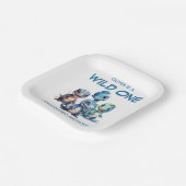 ワイルドワンキュート恐竜の最初の誕生日パーティー ペーパープレート (傾斜あり)